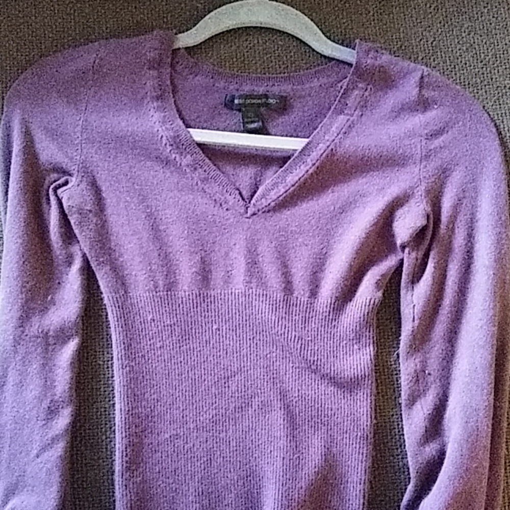 Express Purple Vneck Sweater